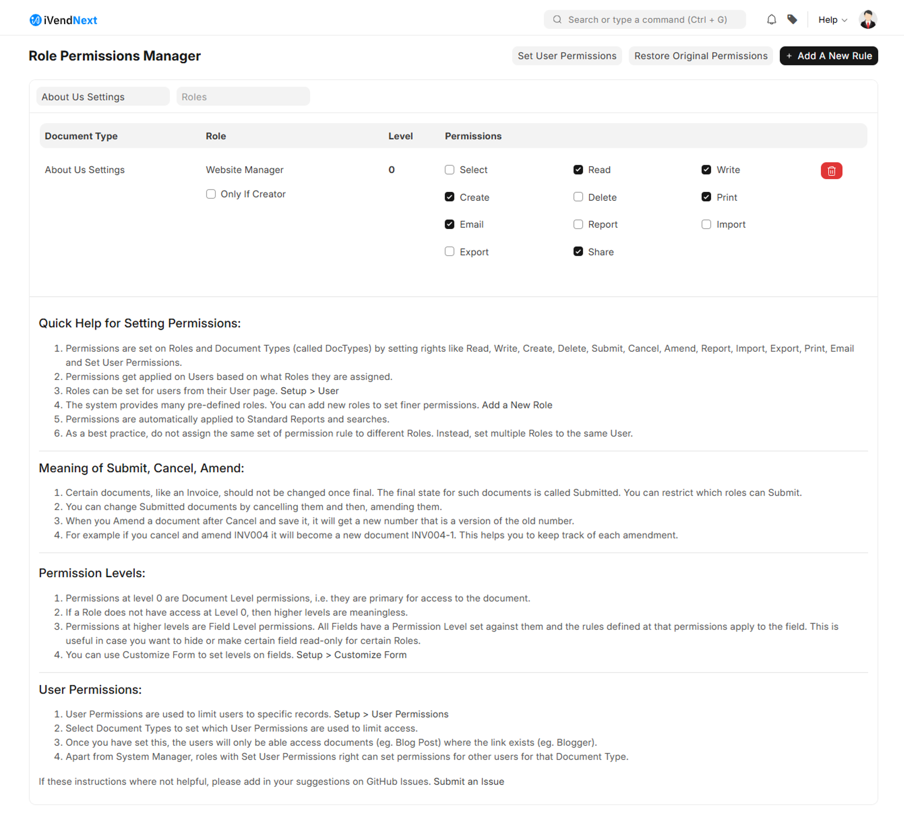 Role Permission Manager 